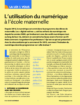 L’utilisation du numérique à l’école maternelle