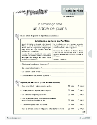 La chronologie dans un article de journal