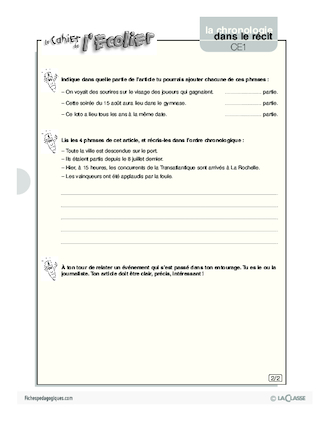 La chronologie dans un article de journal