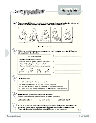 La chronologie dans une recette