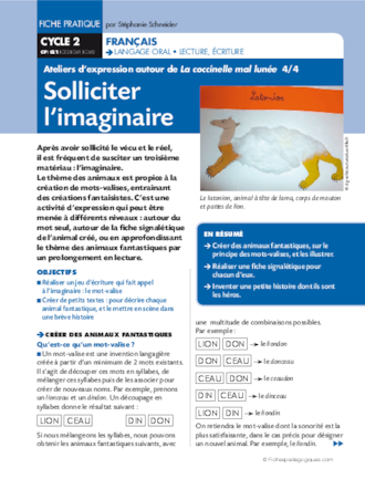 La coccinelle mal lunée (4). Solliciter l'imaginaire