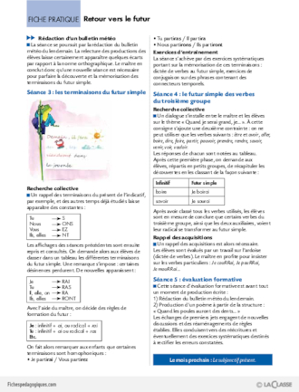 La conjugaison au Cycle 3 (1) / Retour vers le futur