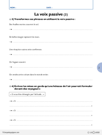 La conjugaison au Cycle 3 (10) / La voix passive