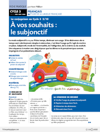 La conjugaison au Cycle 3 (2) / Le subjonctif