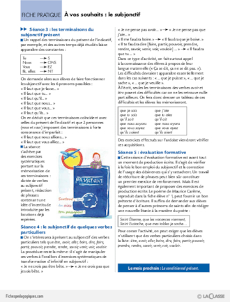 La conjugaison au Cycle 3 (2) / Le subjonctif