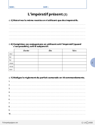 La conjugaison au Cycle 3 (4) / L'impératif présent