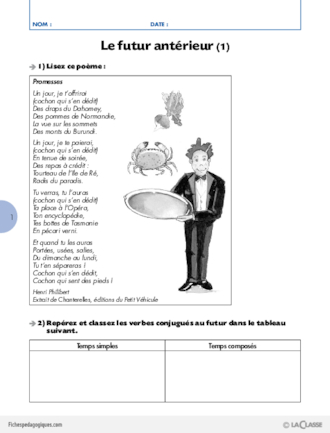 La conjugaison au Cycle 3 (5) / Le futur antérieur