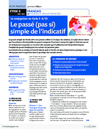 La conjugaison au Cycle 3 (6) / Le passé (pas si) simple de l'indicatif