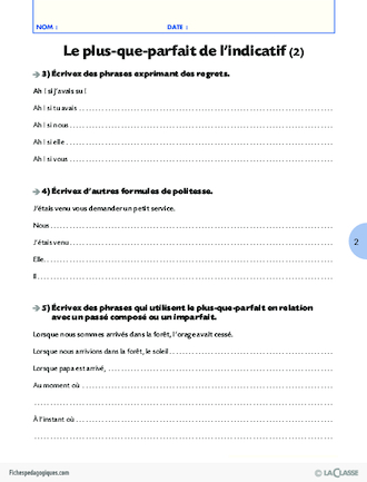 La conjugaison au Cycle 3 (7) / Le plus-que-parfait de l'indicatif