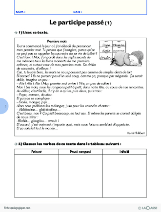 La conjugaison au Cycle 3 (8) / Le participe passé