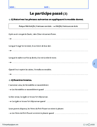 La conjugaison au Cycle 3 (8) / Le participe passé