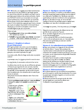 La conjugaison au Cycle 3 (8) / Le participe passé