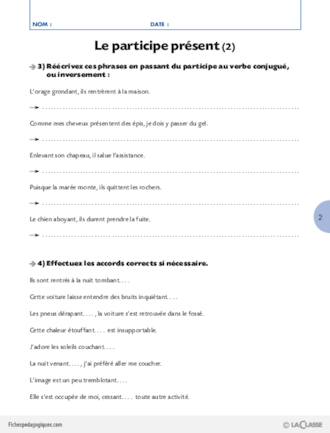 La conjugaison au Cycle 3 (9) / Le participe présent