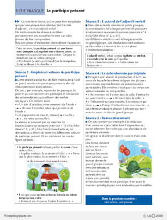 La conjugaison au Cycle 3 (9) / Le participe présent