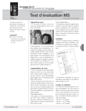 La conscience phonologique (1) / Test d'évaluation MS