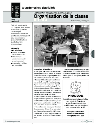 La conscience phonologique (3) / Organisation de la classe en MS