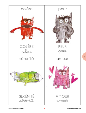 Jeu lecture autonome la couleur des émotions - maternelle GS - Le