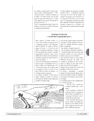 La découverte du monde (1) / Grands domaines d'activités