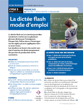 La dictée flash mode d'emploi