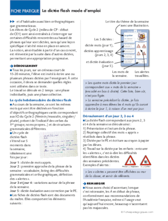 La dictée flash mode d'emploi