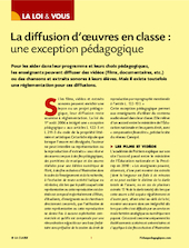 La diffusion d’œuvres en classe : une exception pédagogique