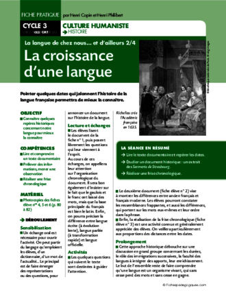 La langue de chez nous et d'ailleurs (2) / La croissance d'une langue