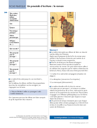 La littérature au Cycle 2 (9) / Un procédé d'écriture : le roman