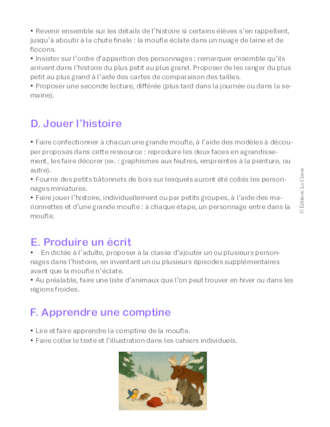 La moufle de Mila : adaptation inédite du conte et parcours pédagogique