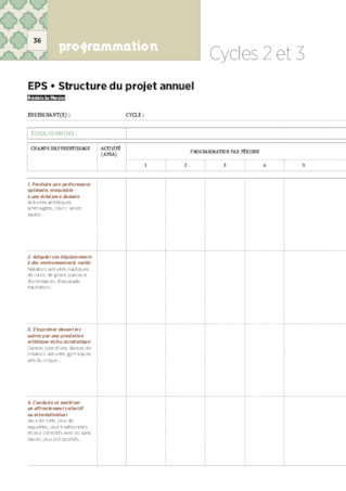 La programmation EPS 2018 pour les Cycles 2 & 3