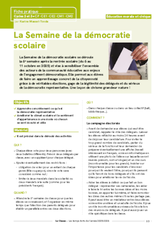 La Semaine de la démocratie scolaire
