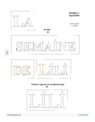 La semaine de Lili (bricolage)