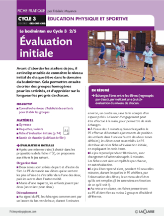 Le badminton au cycle 3