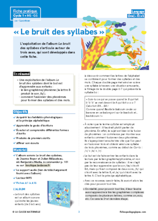 « Le bruit des syllabes »