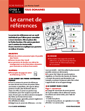 Le carnet de références