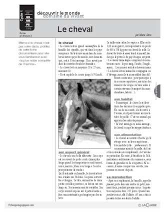 Le cheval (2) : documentation