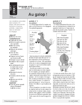 Le cheval (4) : activités