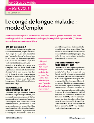 Le congé de longue maladie : mode d’emploi