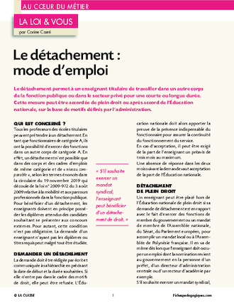 Le détachement : mode d’emploi