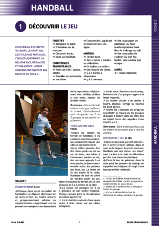 Le handball à l'école