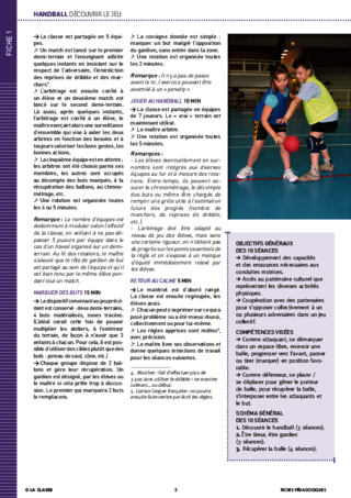 Le handball à l'école