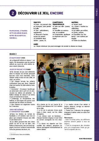 Le handball à l'école