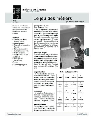 Le jeu des métiers