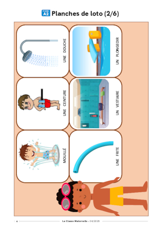 Le lexique de la piscine