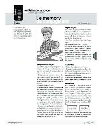 Le memory de conjugaison