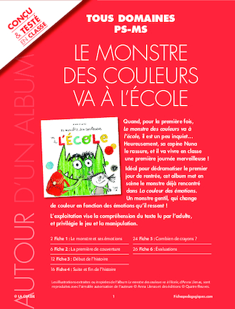 Le monstre des émotions - fiches des mois chez Kaloo K2 - école petite  section