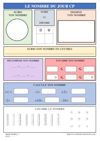 Le nombre du jour - CP