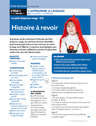 Le petit chaperon rouge. Histoire à revoir