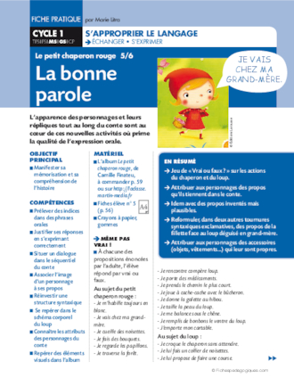 Le petit chaperon rouge. La bonne parole