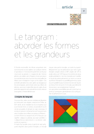 Le tangram : aborder les formes et les grandeurs