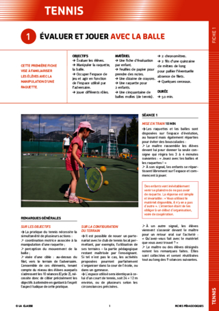 Le tennis à l'école